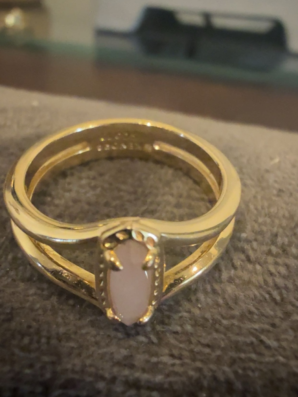 Kendra Scott Gold Ring with Light Pink Marquise Stone - Picture 3 of 4